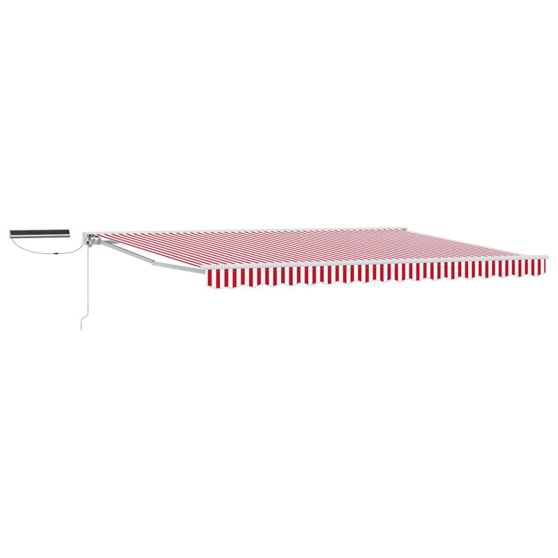 VidaXL Retractable, Striped, Red/White, 400cm W x 350cm D