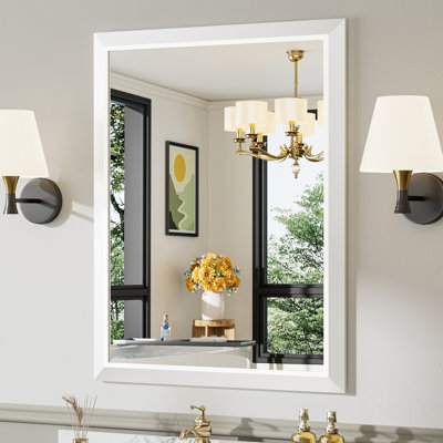 Miroirs de salle de bain modernes et contemporains en métal biseauté rectangulaire / carré avec verre trempé HD