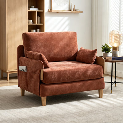 Foldable sofa bed recliner, 3-in-1 convertible sleeper, mid-century modern decor, suitable for small spaces, with three pillows, can be placed in the bedroom study room guest