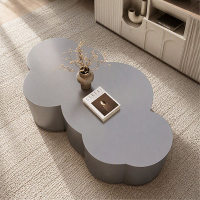 Table basse de 41,3 po en acier inoxydable de luxe pour centre de salon