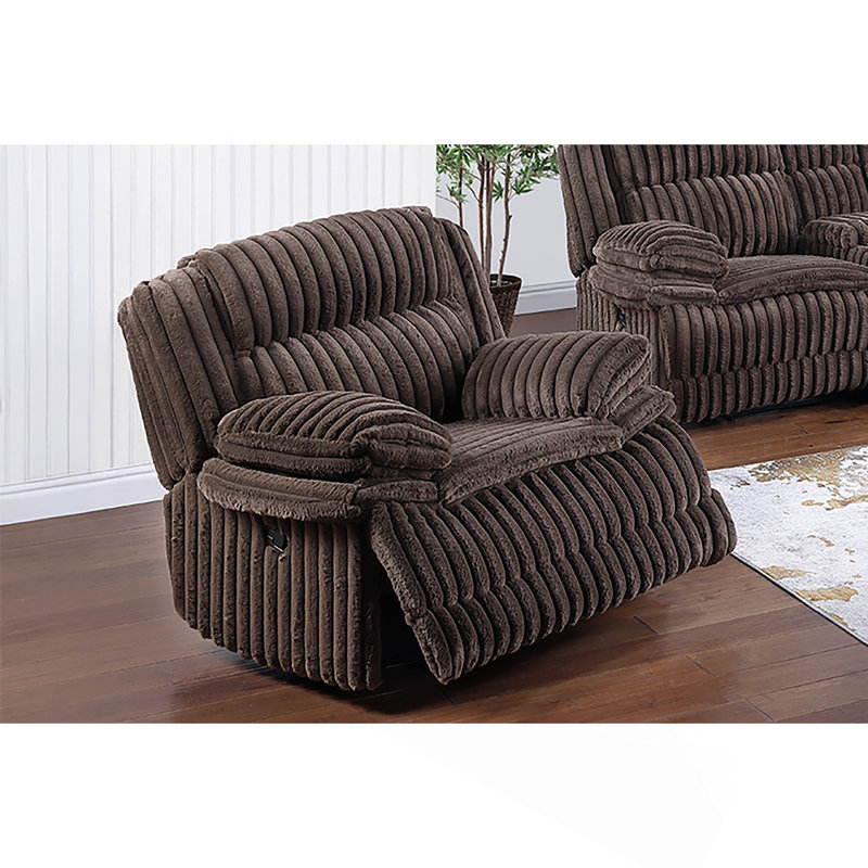 Fauteuil inclinable manuel oscillant en velours côtelé 1 pièce Living Living