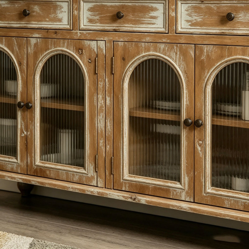 Buffet 59,06 "Farmhouse, Brun antique + blanc