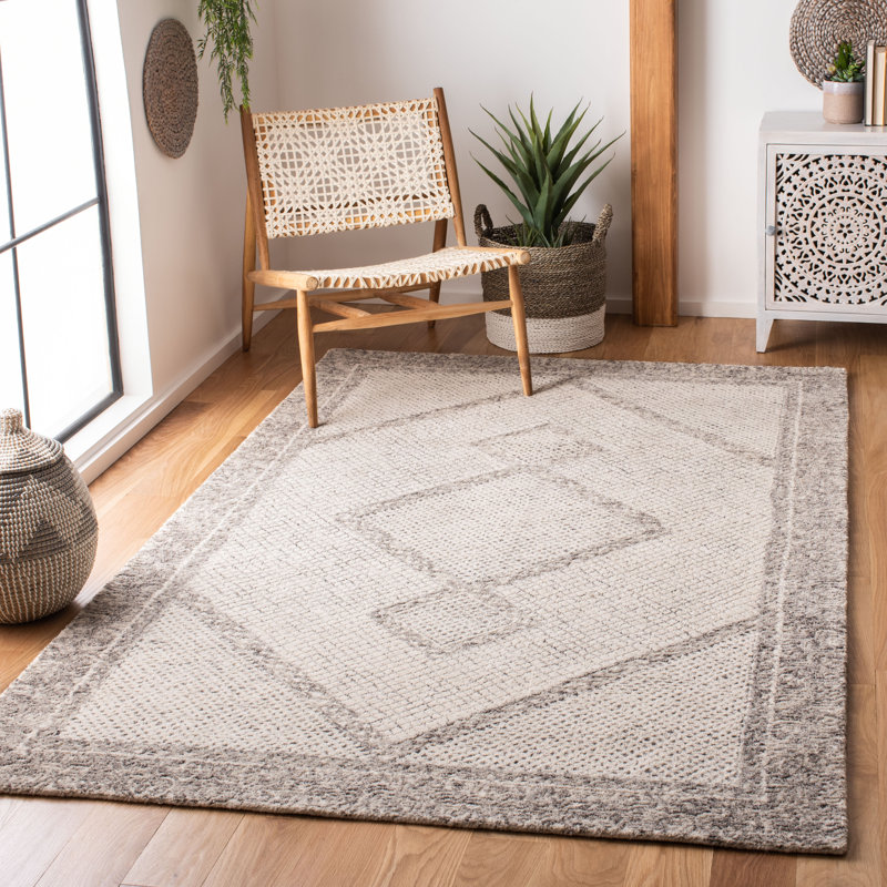 Conroy Hand Tufted Wool Geometric Rug, Rectangle 9' x 12'