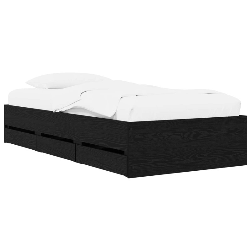 Bed Frame, Black Oak