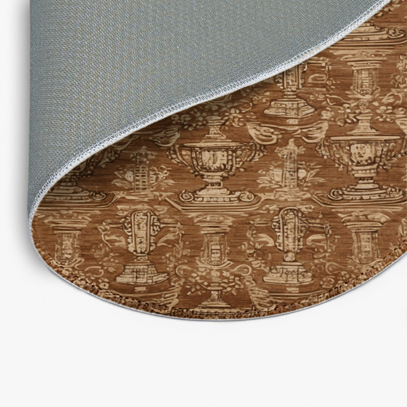 Tapis d'intérieur et d'extérieur brun français, Rond 5 pi