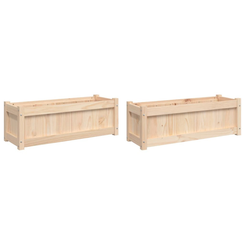 Venizelos Wood Planter Box, Natural, 31cm H x 90cm W x 31cm D