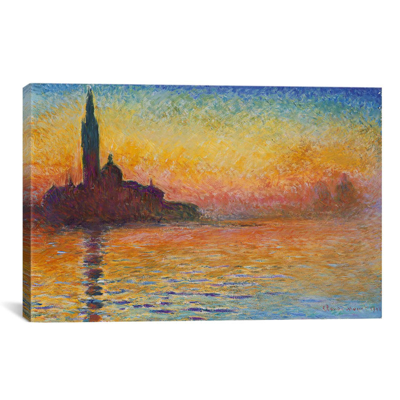 « saint georges majeur » par claude monet, reproduction d’art sur toile, H 18 po x l 26 po x P 1,5 po
