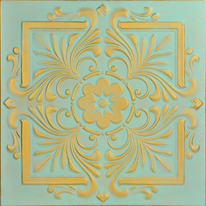 Carreau de plafond en polystyrène 1,6 pi x 1,6 pi Victorian, Mousse dorée