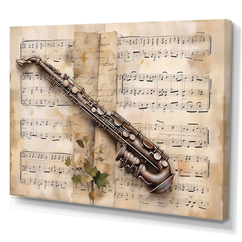 Clarinet Classique Timeless Taupe IV sur toile, Toile tendue, H 12 po x l 20 po x P 1 po