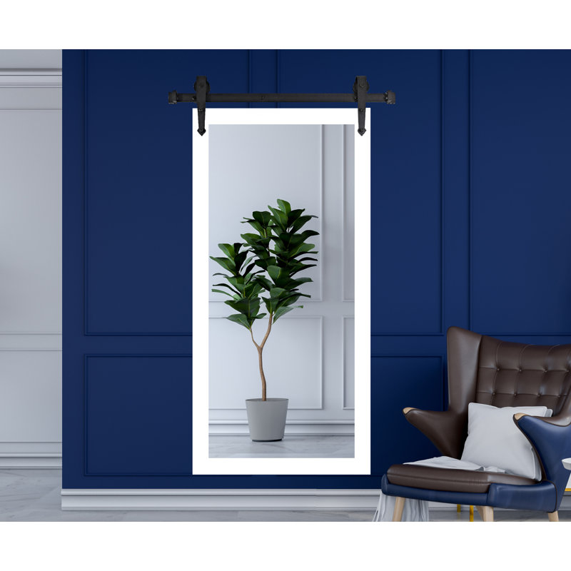 Neace Flat Wall Mirror, 77" x 32", Satin White