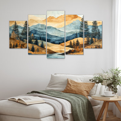 Majestic Natures Layers ofMountains II - Art mural Natures - Ensemble d'art mural traditionnel diamant