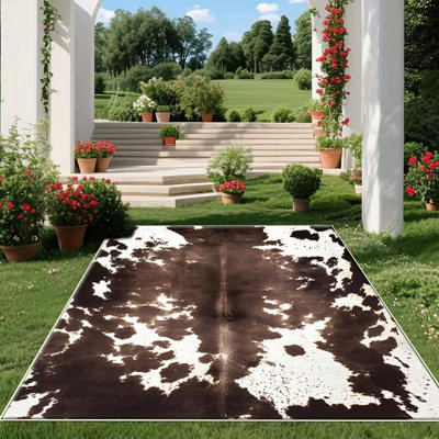 peau de vache brune est idéale pour la chambre à coucher, douce et confortable, convient pour toutes les saisons, facile à entretenir, lavable à la machine à l'intérieur, sous la table de ferme, sous la table, dans la chambre à coucher, la cuisine, l'entrée, le bureau, la cour arrière, HomeDecor, OutdoorDecor.