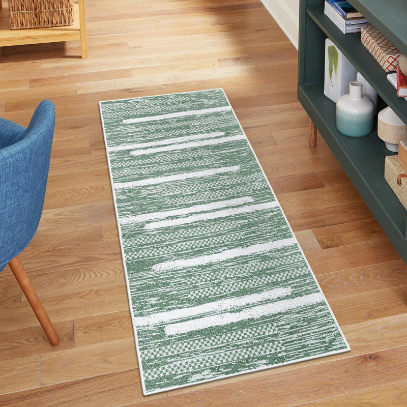 Jermeka Performance Cotton Geometric Indoor Rug, Runner 2'7" x 10'
