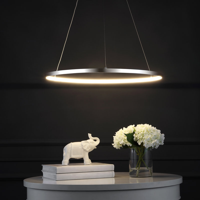 Odin 1 - Light LED Pendant, Chrome, 0.75" H x 23.75" W x 23.75" D