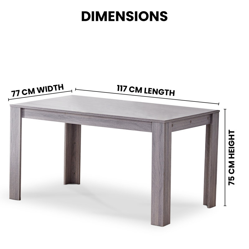 Fairmont Dining Table with 2 Velvet Benches Set, Grey, 75cm H x 117cm L x 77cm W