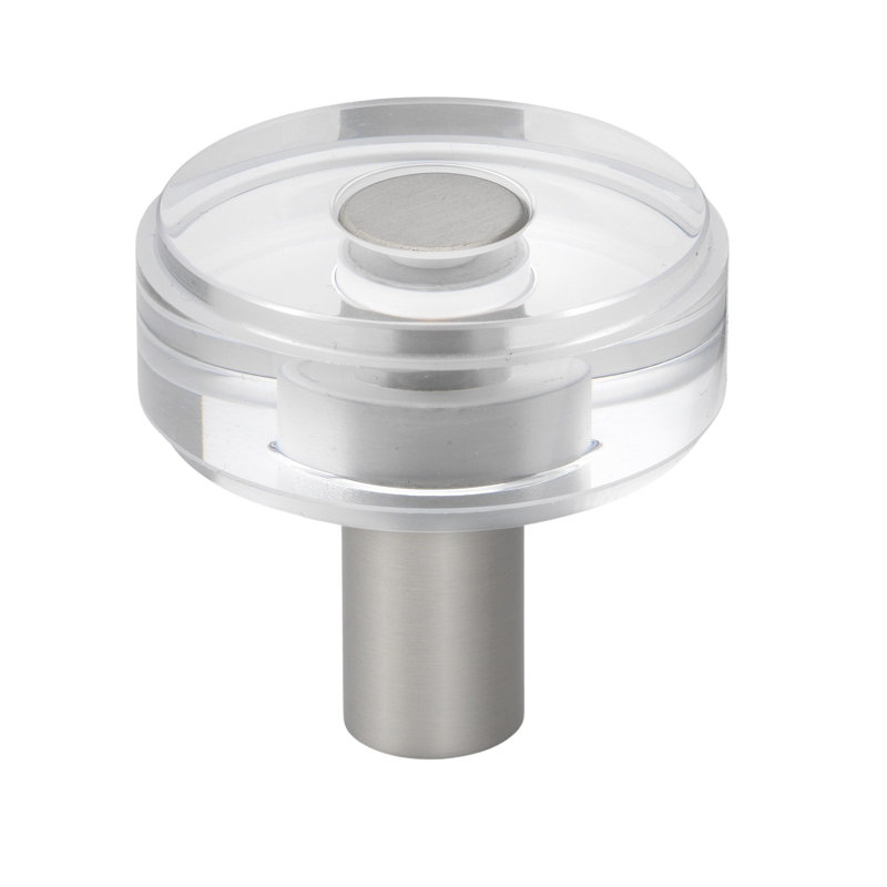Poignée ronde de 1 1/2 po de diamètre, Nickel satiné