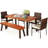 Robledo 6 - Person Acacia Wicker Patio Dining Set with Rectangular Table
