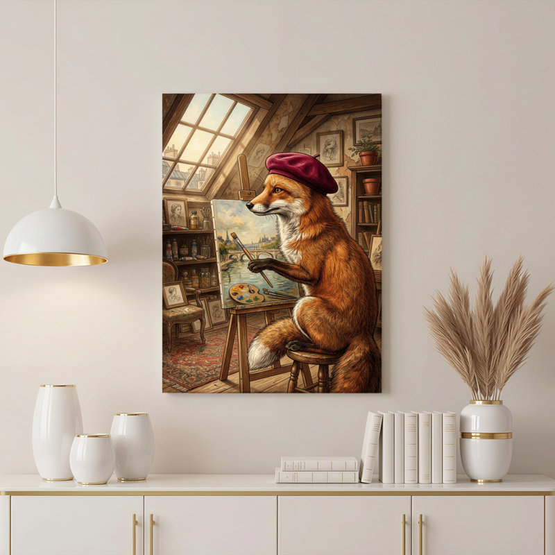 "Gallery Wrap", art mural sur toile pour le salon, la chambre à coucher, le bureau ou le vestibule - décoration murale décorative avec l'artiste Fox