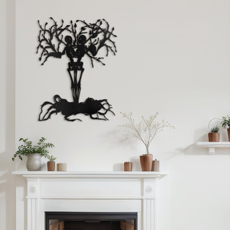Décoration murale abstraite décorative murale forêt abstraite moderne, H 18 po x l 13,74 po x P 0,05 po, Noir