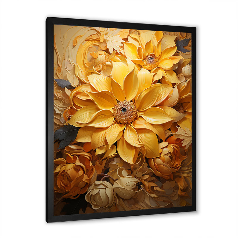 " Radiant Reverie Botanical II ", 32" H x 16" W x 1" D, Black Picture Framed