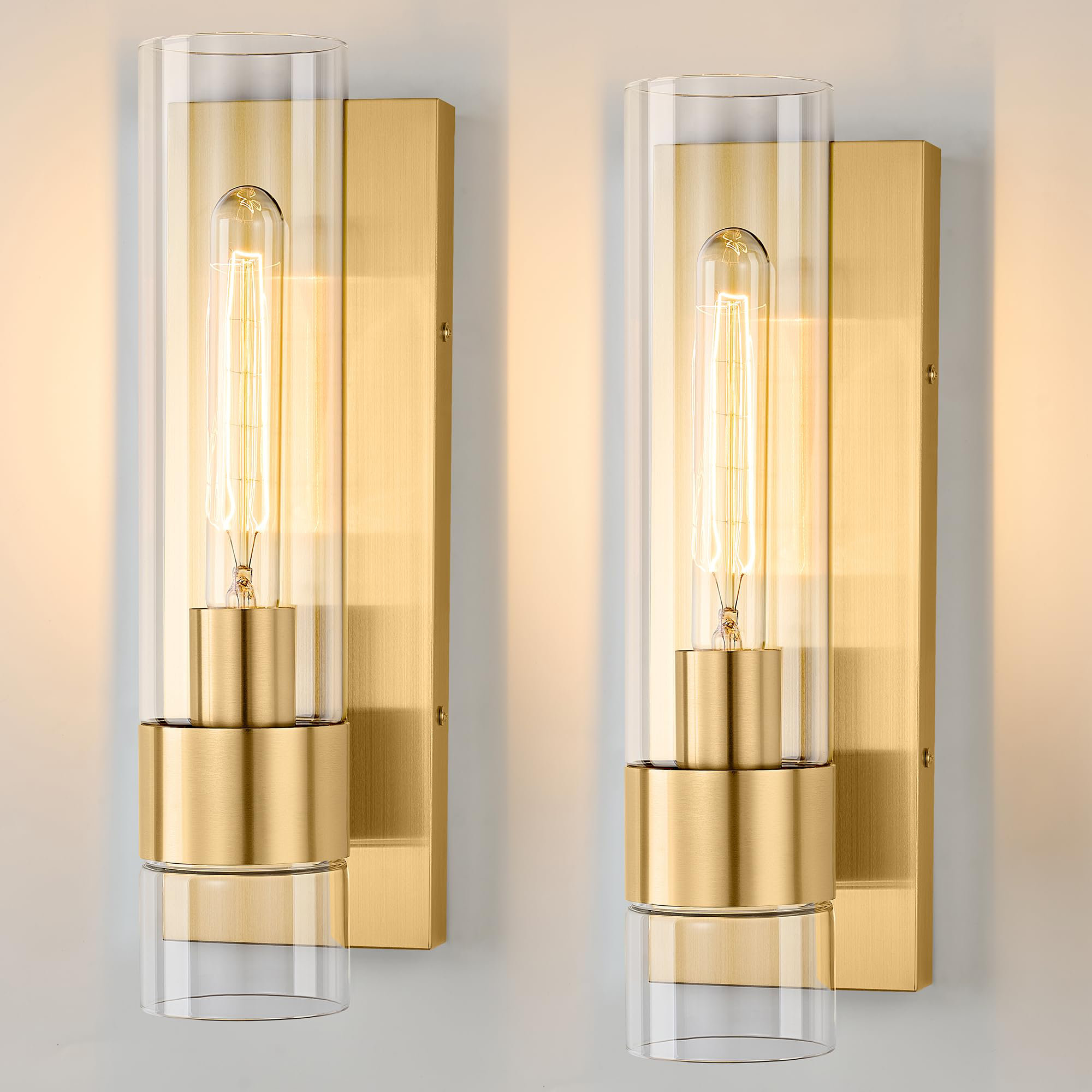 Everly Quinn Modern Bathroom Sconces Wall Lighting with Clear Glass ...