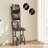 5 Tiers Record Player with LED Light & USB Ports Vinyl Shelf Black