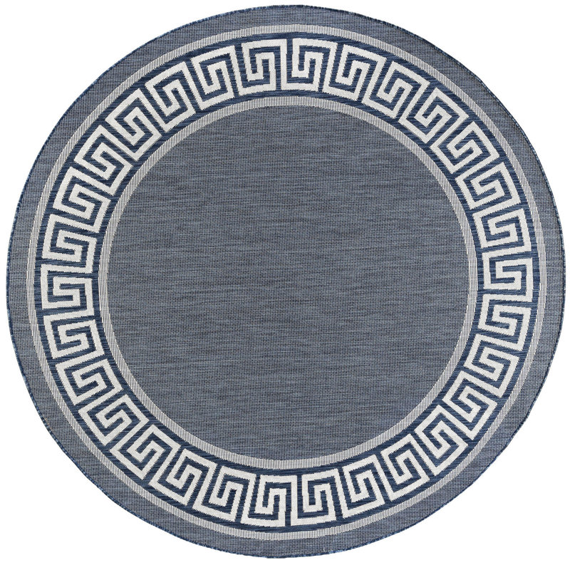 Seraphine Machine Woven Indoor and Outdoor Area Rug, Round 5'3"