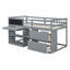 Lit mezzanine simple avec bureau à roulettes, tablette et tiroirs-965051890