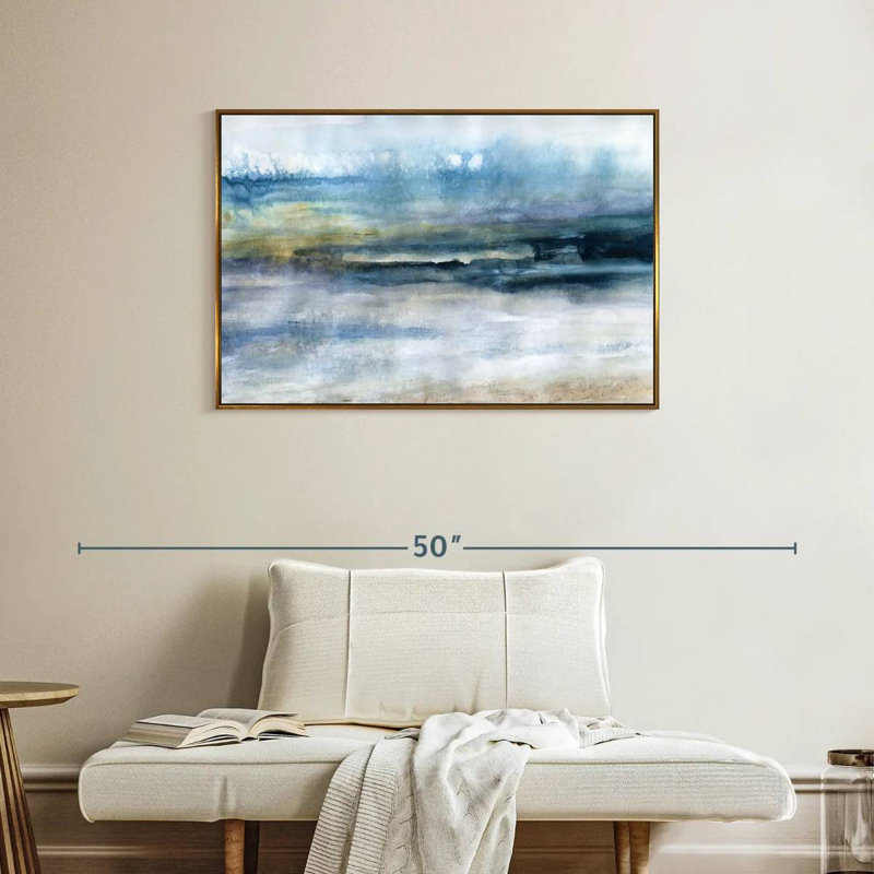Vent et eau II, Cadre flottant doré, 37 po x 25 po