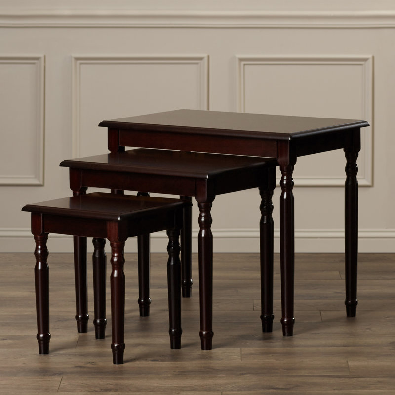 Ensemble 3 tables gigognes Raynsford, Cerisier foncé