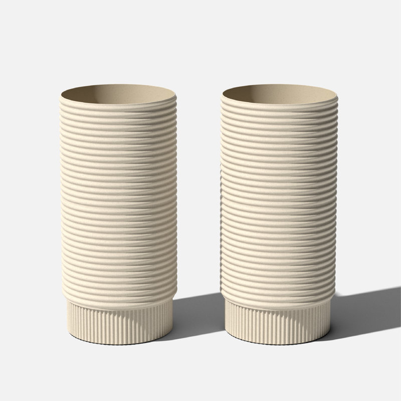 Veradek Mod Series Tall Planter, Sand, 2, 28.75" H x 13.75" W x 13.75" D