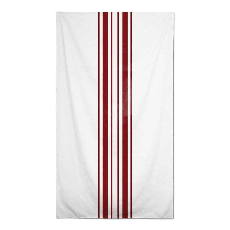 Nappe rectangulaire à rayures en polyester, Rouge