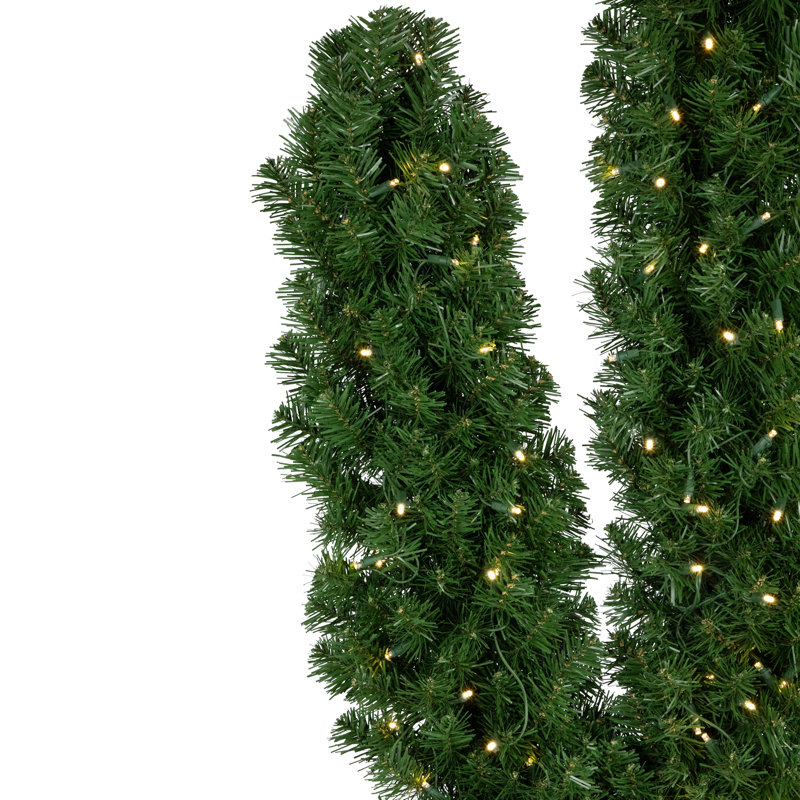 6-Foot Green Pine Cactus Christmas Tree with Clear LED Lights