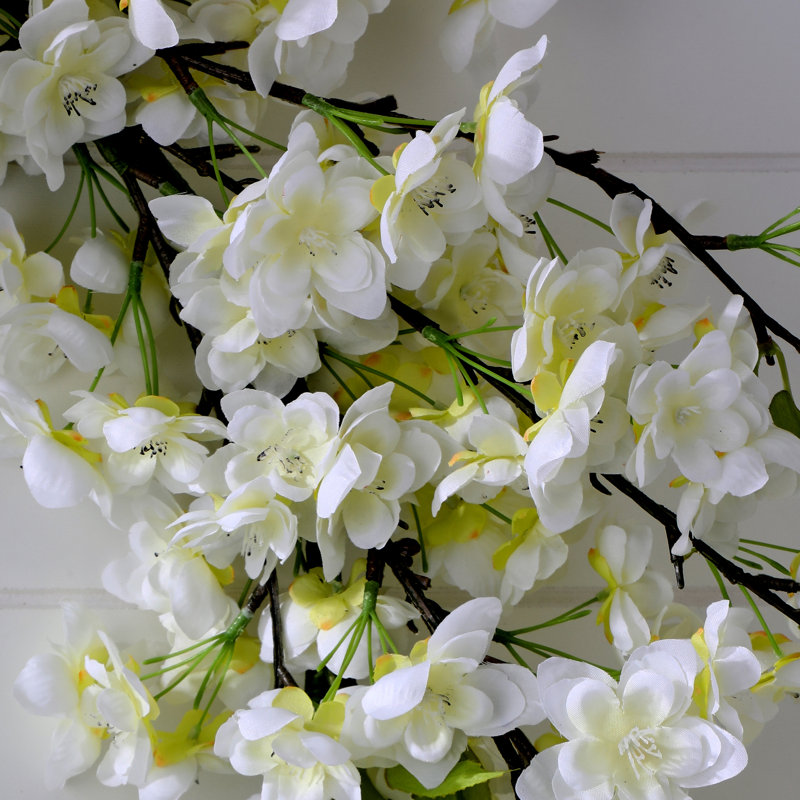 Couronne de cerisier en fleurs 24 po, Blanc