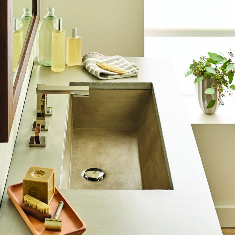 Arcata 30" Undermount Concrete Trough Bathroom Sink, Earth