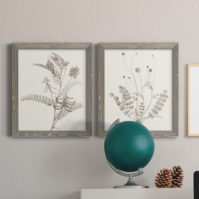 «Neutral Botanical Study VIIP», reproduction d'art encadrée - prête à être accrochée, H 20 po x l 17 po x P 1 po