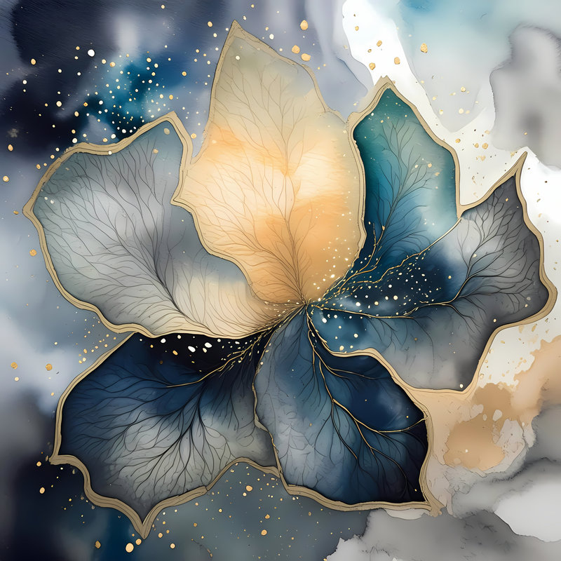 Fleur céleste, H 54 po x l 54 po