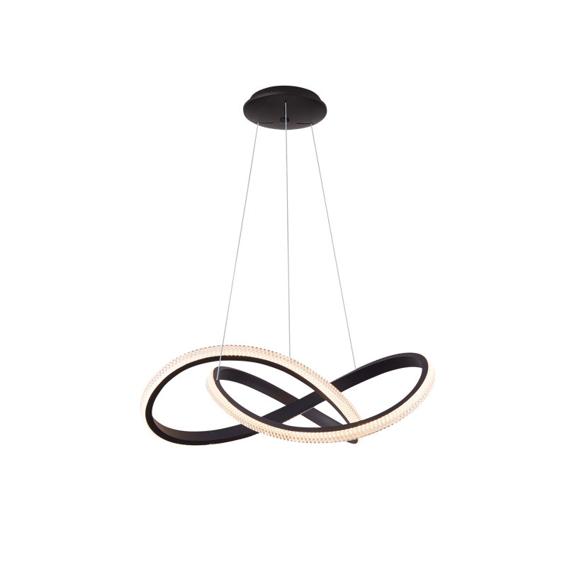 1 - Light LED Waggon Wheel Pendant, Black
