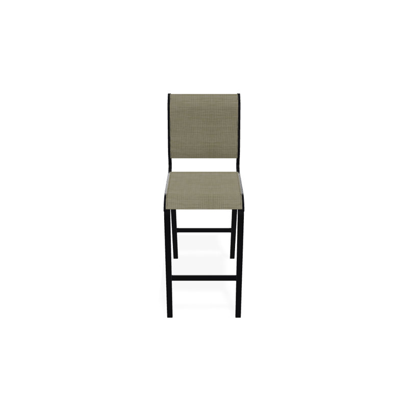 Tabouret de bar 29,5 po Holna, Noir texturé, Bristol taupe Sunbrella®