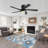 48" 5 Solid Wood Blades Indoor Ceiling Fan With Light Kit And Remote-458786187-437134178