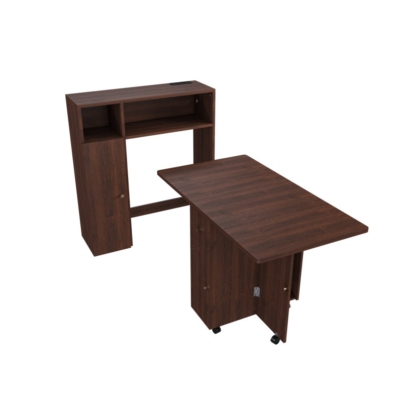 Space-Saving Folding Dining Table with Storage