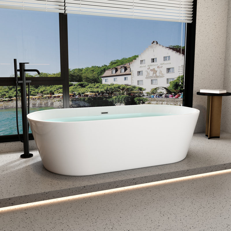 Baignoire de trempage autoportante en acrylique 59 po. X 31 po.