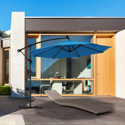 Parasol en porte-à-faux rond avec sac de sable 120 po Elvedina