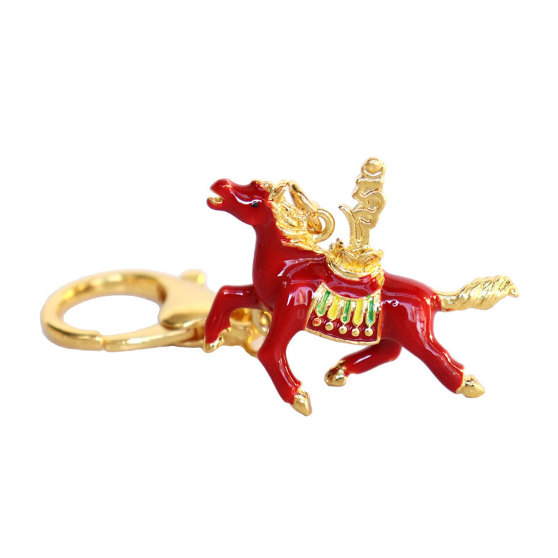 Feng Shui Import 2'' W Gold/Red Key Chain