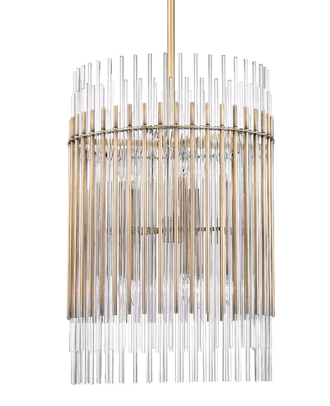 Wallis 10 Light Pendant, Polished Nickel, 10