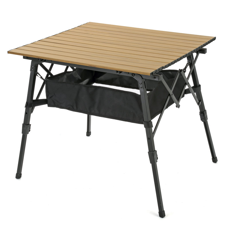 39-inch Aluminum Roll Up Folding Camp Table, Beige