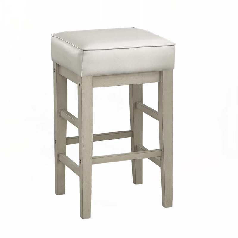 Ensemble de tabourets de bar rembourrés en similicuir sans dossier, Tabouret de comptoir (siège d'une hauteur de 26 p, Gris