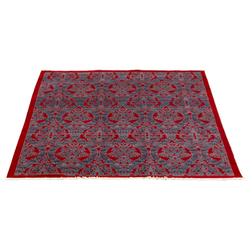 Tapis décoratif en laine noué à la main de conception unique 5 pi 5 po x 5 pi 11 po Dequandra New Age