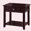 Table d'appoint noire avec tablette inférieure