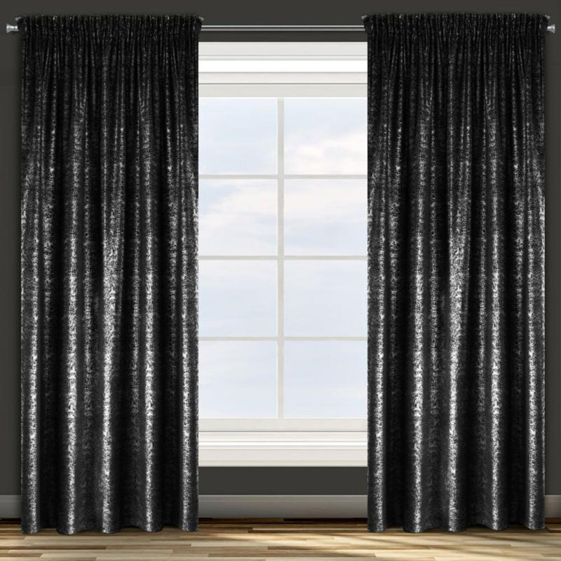 D91 Cyprus Slot Top Blackout Curtain, Black